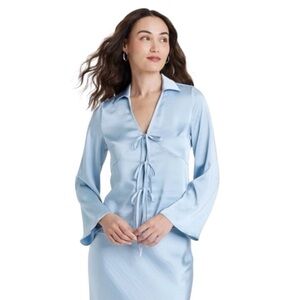 A New Day Satin Two-Piece Set Blue | Target Matching Set Top XS/Skirt S